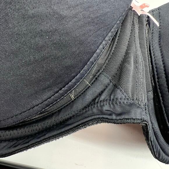 Cacique by Lane Bryant plus size black light lined balconette bra basic size 40F - Picture 7 of 9